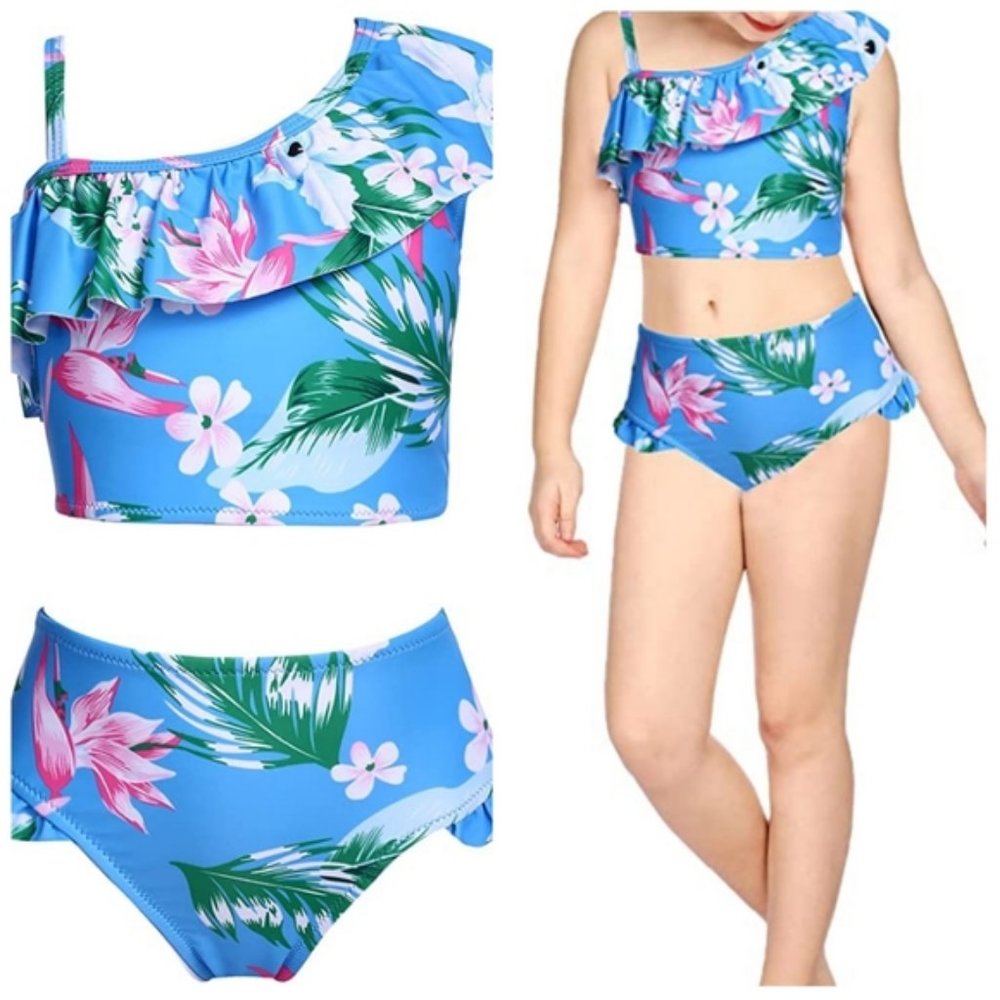 ARSHINER Ruffle Flounce Floral 2 Piece Tankini NEW